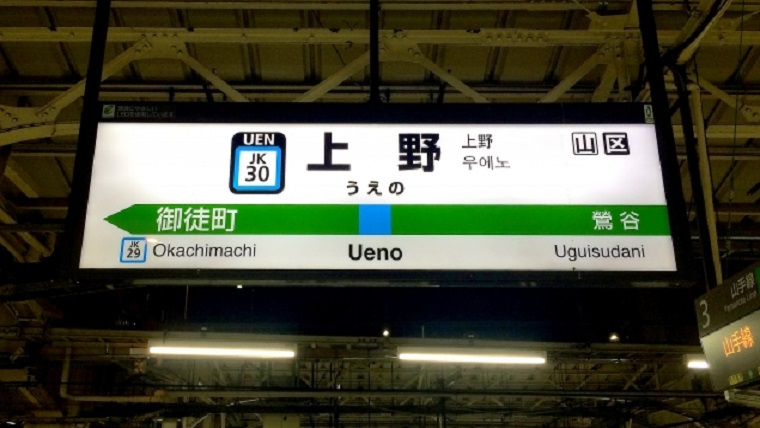 上野駅の看板